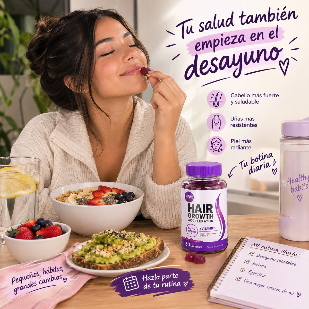 Gomitas Hair Growth- Belleza y Vitalidad para  el cabello